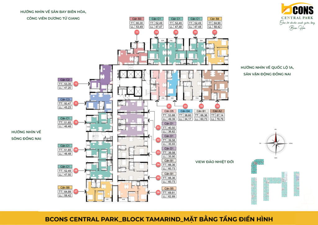 BCONS CENTRAL PARK_BLOCK TAMARIND_MẶT BẰNG TẦNG ĐIỂN HÌNH